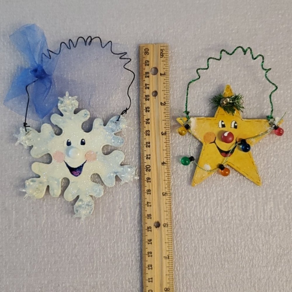 •Lot of 10 handcrafted Christmas Holiday ornaments•Snowman•Victorian•Santa• - Picture 5 of 16